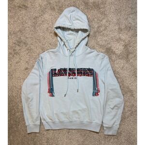 Lanvin Embroidered Curblace Hoodie Sky Blue Size S
